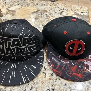 2 used hats, snap backs